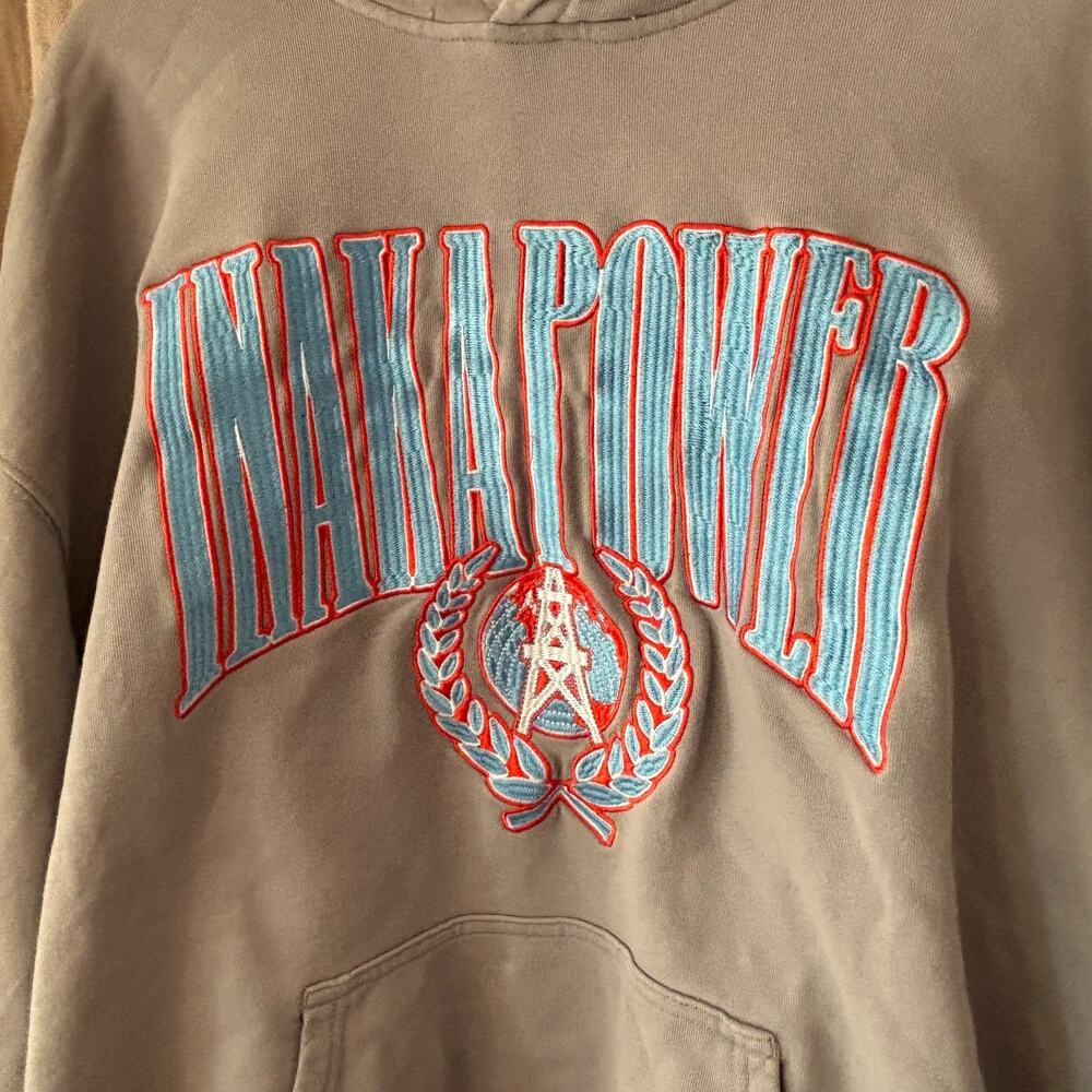 Inaka‎ Power XL Gray Hoodie Embroidered Logo 100% Cotton